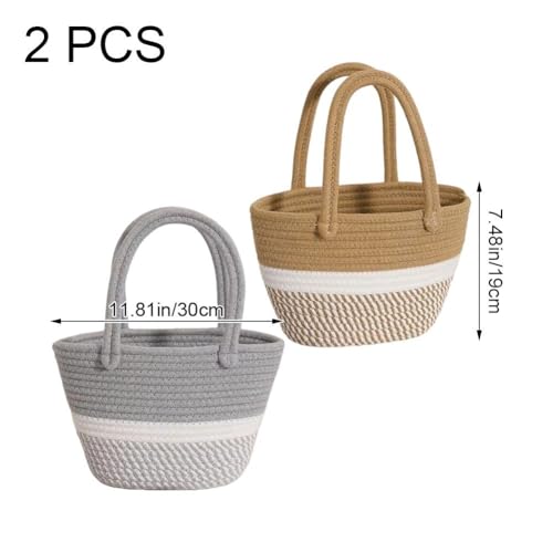Panier en corde de coton pour ranger la salle de bain et libérer l'espace vasque - 4