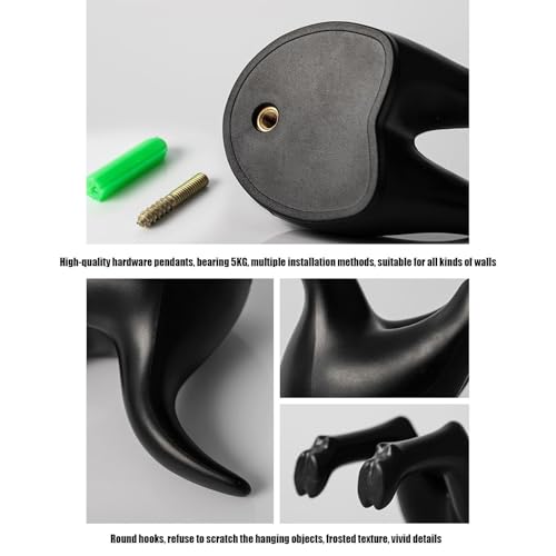 Generisch 3 Stück Hundeschwanz Wandhaken, selbstklebende Hundeschwanz-Haken, Hundeschwanz-Schlüsselaufhänger, wandmontierte Kleiderhaken ohne Stanzen zum Aufhängen von Schals, Taschen