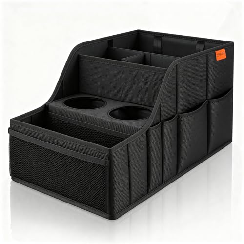 Backseat Car Organizer with 9 Compartments and Cup Holders