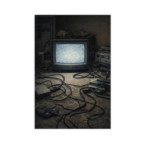 Poster TV statique rétro pour chambre à coucher au style vintage
