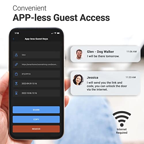 Bosma Aegis Smart Door Lock W/Wifi Gateway, Auto-Unlock & Auto-Lock, Remote Control, App-Less Guest Access, Break-In Detection, Works With Alexa & Google, Fits Your Existing Single-Cylinder Deadbolt #TOP6