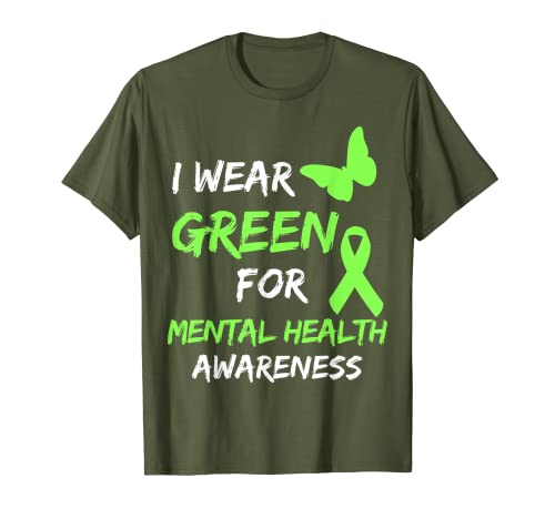I Wear Green For Mental Health Awareness Month disorder Maglietta