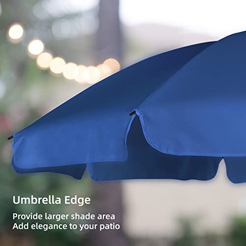 AMMSUN 6.5 ft Patio Umbrella, Small Table Umbrella with Push Button Tilt, UV 50+ Protection, Small Patio Parasols for Garden, Balcony and Backyard, Navy Blue image 1