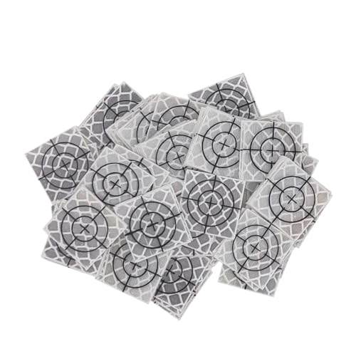 GHZHANG 100pcs Reflector Sheet Reflective Tape Target Total Station 20/30 / 40/50/ 60mm Silver Retro Reflective Target(20x20mm)