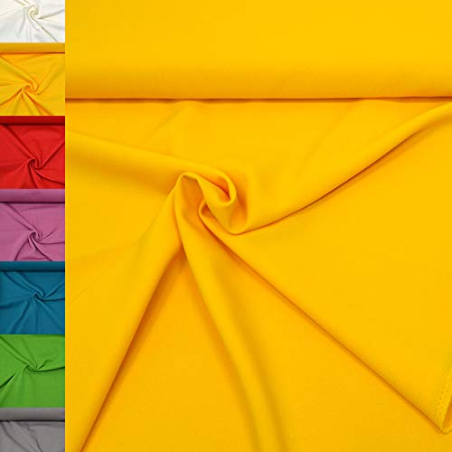 MAGAM-Stoffe 1m Mara Universal-Stoff uni Blickdicht Knitterarm Kostüm Tischdecken Dekostoff (03. Gelb)