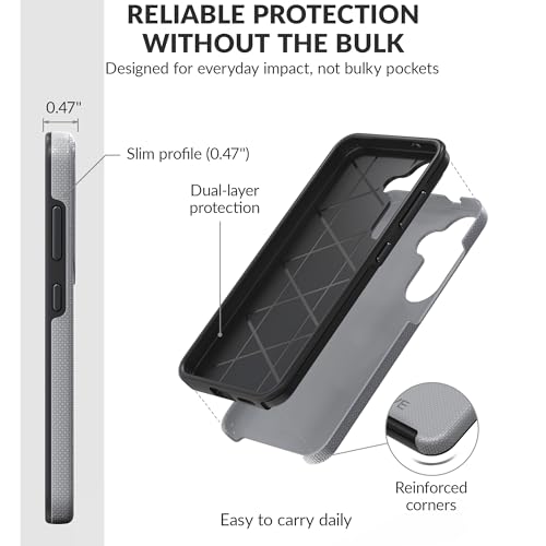 Image of Crave Compatible with Samsung Galaxy S25 Case (6.2 inch), Slim Fit, Shockproof Dual Layer Grip, Wireless Charging Compatible - Slate