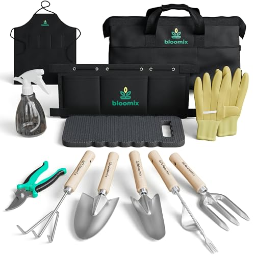 Bloomix 12Pcs Gardening Tools Set - Heavy Duty Garden Tools