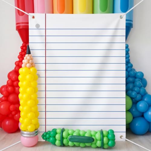 Hahafelt 6.6 x 4.4ft Back to School Backdrop Notebook Paper Backdrop