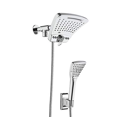 Pulse Showerspas 1056-Ch Powershot Shower System With Air-Infused Curved 8" Multi-Pattern Showerhead And 3-Function Hand Shower, Polished Chrome Finish #TOP23
