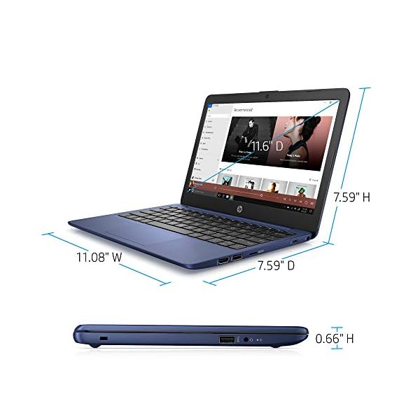 HP Stream 11.6-inch HD Laptop, Intel Celeron N4000, 4 GB RAM, 32 GB eMMC, Windows 10 Home in S Mode with Office 365 Personal for 1 Year (11-ak0010nr, Royal Blue)