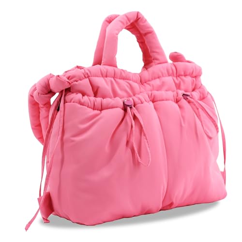 J World New York Quilted Puffer Tote Bag for Women. Puffy Shoulder Handbag Converts to Puff Backpack