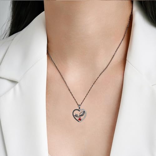 Gothic Bat/Skeleton/Cross/Butterfly/Snake Necklace for Women 925 Sterling Silver Halloween Pendant Necklaces Goth Accessories Vampire Jewelry Gifts Ideas for Girls3