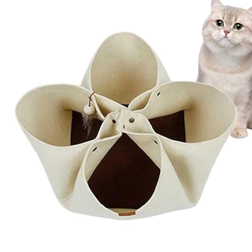 Folding Cat Tunnel, Pet Tunnel, Interactive Cat Toy, Foldable Cat Cave, Kitten Tunnel, Portable Cat Tunnel, Felt Cat Hideplace,