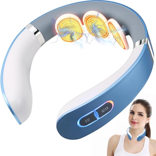 Auxoliev Neck Massager for Pain Relief, FSA HSA Eligible Items, Electric Pulse Neck Massager with Heat, 9 Modes 50 Levels Cordless Cervical Neck Massage for Women Men -  AST-905H