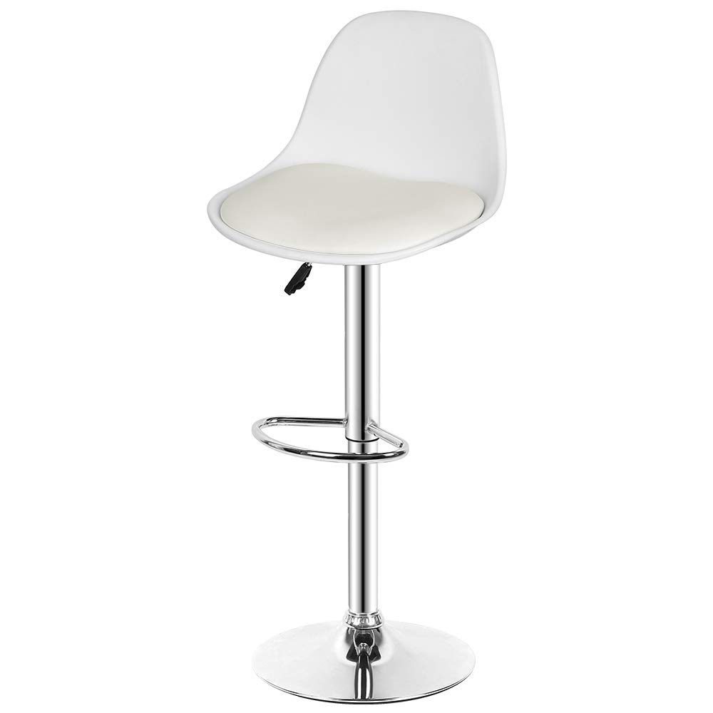 LANTUS Taburete En Polipiel 4X Taburetes Alto Cocina Regulable en Altura Taburetes de Bar con Respaldo Cuero Sintético+Plástico Sillas Altas Taburete Giratorio para Estudio, Trabajo, Oficina