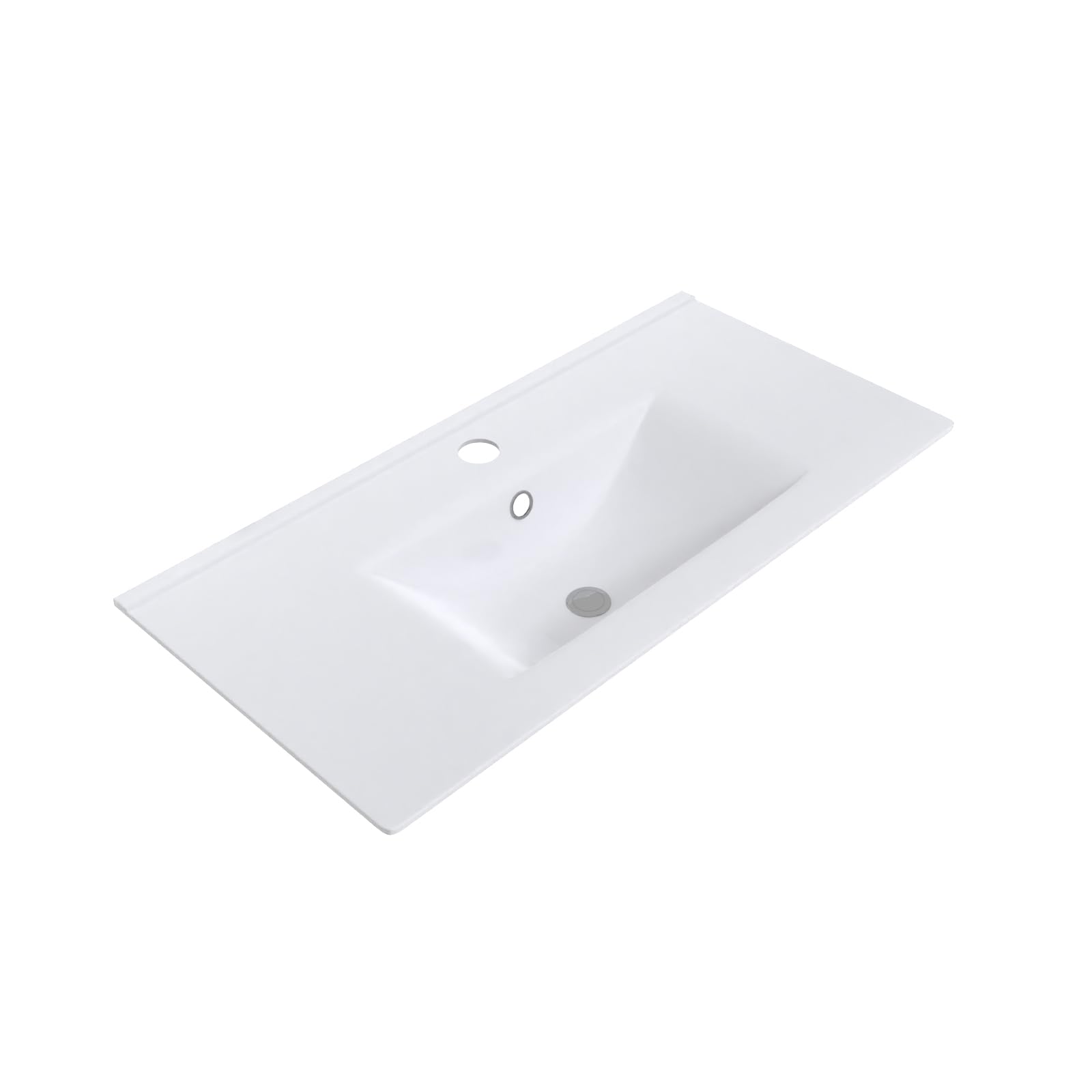 Nes Home 800Mm Modern White Slim Ceramic Inset Basin 4599691263932