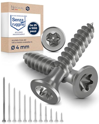 #8-3-1/8" Tornillos para Exterior de Madera y Cerca 4x80mm Acero Inoxidable Cabeza Plana para Deck Rosca Parcial 4mm Resistente 80mm Largo 25 Piezas Antióxido A2 miniatura 1