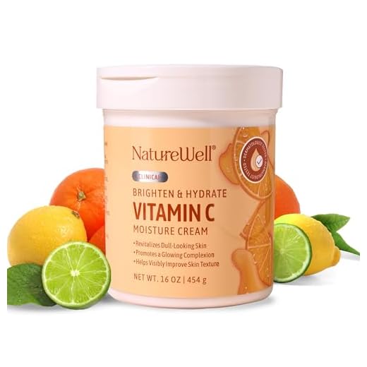 NATUREWELL Vitamin C Brightening Moisture Cream for Face, Body, & Hands, Visibly Enhances Skin Tone, Helps Improve Overall Texture & Provides Lasting Hydration, 16 Oz