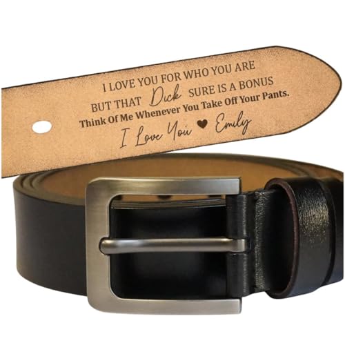 I Love You For Who You Are Belt - Personalized Engraved Leather, Personalized Mens Belt with Name, Customized Belts for Men, Customized Anniversary Birthday Gift for Dad Groom Boyfriend