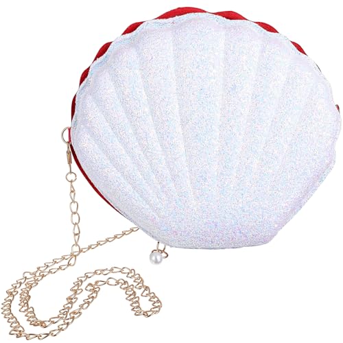 Mini sac à main coquillage blanc pailleté le cadeau idéal pour femme et fille