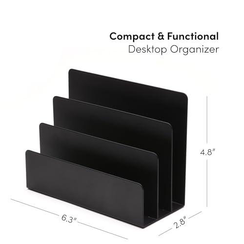 xympo Mail Organizer, Letter Holder - Black, Metal