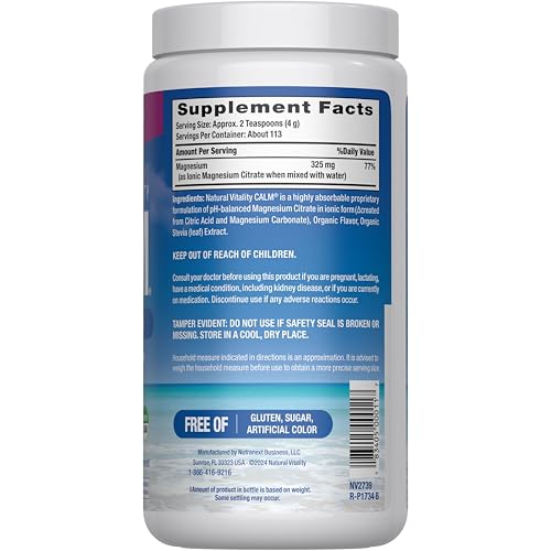 image for Natural Vitality Calm, Magnesium Citrate Supplement, Anti-Stress Drink