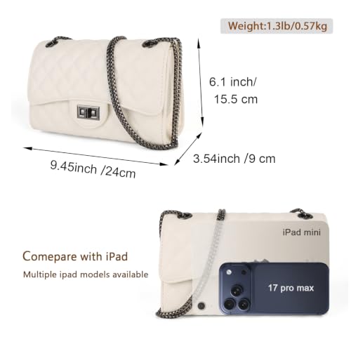 Image of Gladdon Quilted Crossbody Purse for Women Trendy Shoulder Bags | Stylish Shoulder Purse,Quilted Pattern,Structured bag,Chain Strap,Spacious Enough,Casual and Dressy Outfits,Any Occasion