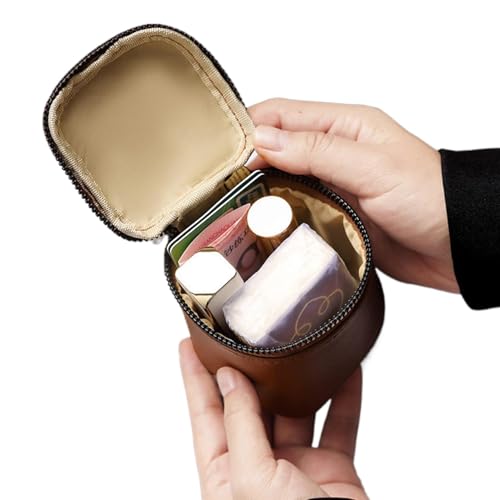 Borsa da toeletta da viaggio borse per il trucco per donne cosmetica portatile PU Leather Beuaty Case Custodia per quadrata con tastiera da toilette con cerniera per moneta e rossetto