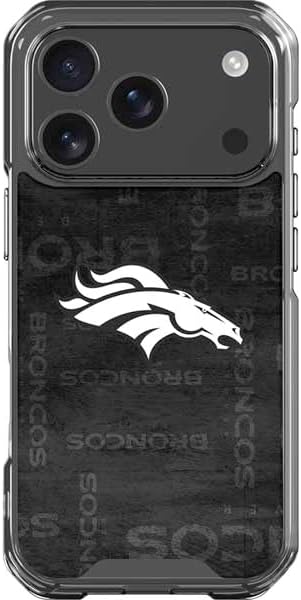 Skinit Clear Phone Case Compatible with iPhone 17 Pro - Officially Licensed NFL Denver Broncos Retro Logo Design