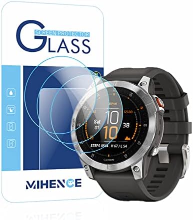 MIHENCE (3PCS) Mihence Compatible with Garmin Epix (Gen 2) Screen Protector, 9H Anti-Scratch Premium Real Tempered Glass Screen Protector Compatible with EPIX (Gen 2) Smartwatch