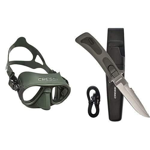 Máscara buceo Cressi Calibro verde y cuchillo Vigo RC555000 submarina 2