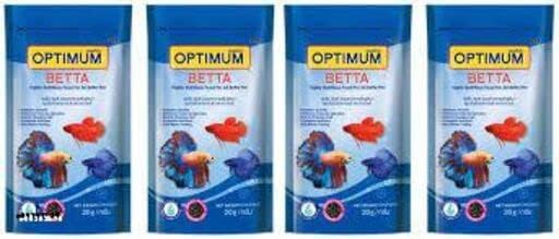 Optimum Betta Fighter Colour and Tails Growth Food for Fish (60 g) - Pack of 4