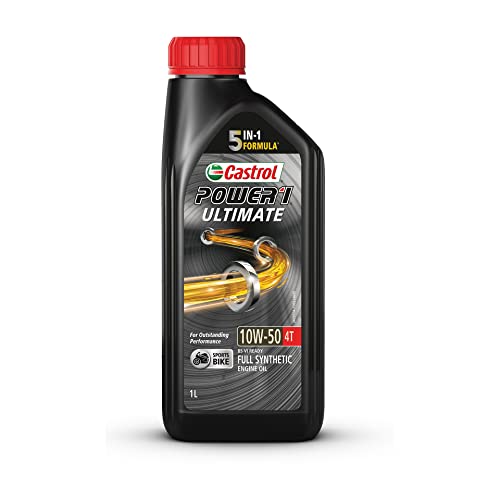 Image of Castrol POWER1 ULTIMATE 10W-50 4T Full Synthetic Engine Oil for Bikes 1L & Castrol Engine Shampoo Pre Oil Change Treatment (Flushing Oil) for Petrol 300 ml, CNG and Diesel Cars (3418104)