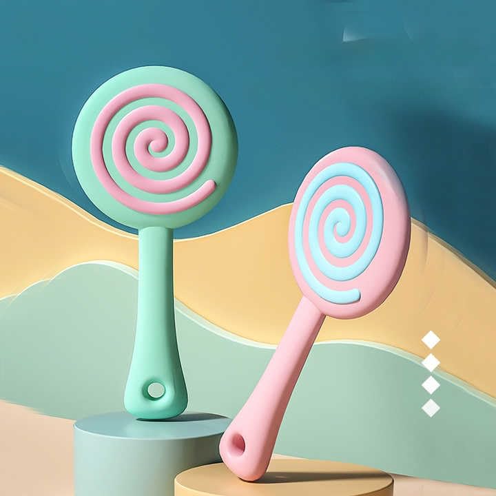 Mommas Baby cartoon Lollipop Silicone Teether, BPA free, 100% Food Grade Silicone Teether for Babies to Soothe thier Gums, Easy to Grasp & Chew, Teething Toy (MB40260) (GREEN)-image-15