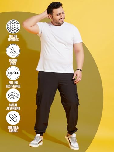 Image of Bigbanana Plus Size Men's Regular Fit Solid Trackpants