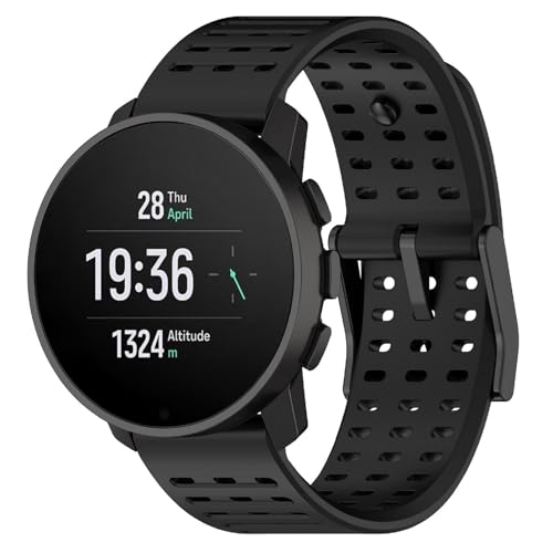 Image of GIOPUEY Strap Compatible with SUUNTO Vertical/Vertical 2/Race/Race 2/Race S/5 Peak/9 Peak/9 Peak Pro, Soft silicone Watch Strap Replacement [Wear-resistant] [breathable] - Black