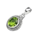 Peridot Stone Pendants for girl and women, 925 Sterling Silver Natural Gemstone Pendant, Handmade Silver Pendant, Jewelry Gift for her