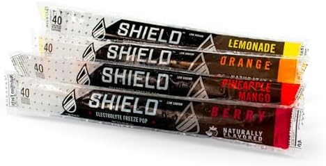 SHIELD Electrolyte Healthy Freeze Pops (3fl.oz) Variety of Natural Flavors from Real Fruit, Clear No Dyes No Artificial Sweeteners, Great Tasting Electrolyte Hydration (36 count)