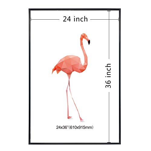 Idecorlife Premium 24X36 Black Poster Frame 2Pc- Hanging Wall Art Prints Picture Painting Artwork Map, Big Size Frame, Wood Poster Frame And Snap Frame #TOP1