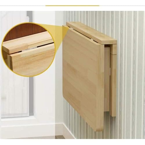 Table murale en bois massif premium, bureau rabattable élégant 60x40
