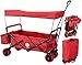 Produktbild Miweba Faltbarer Bollerwagen MB-10 für Kinder - Bremse - Dach - PU-Breitreifen - Transporttasche - Klappbar - UV-Beständig - Handwagen faltbar (Rot)