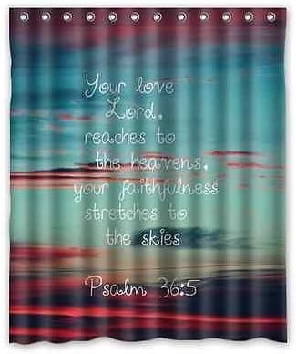 Waterproof Arrival Bath Curtain Bible Verse Custom Shower Curtain Personalized Standard Size 60 X 72 Inch With Hooks Accessories