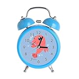 Kinder Wecker retro leise Zeiger Uhren Runde Nummer Doppel Uhren s hohe Wecker blaue Farben Nachtlicht Hauptdekoration gezeichnet marine Krebse