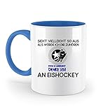 Galeriemode Geschenk für Eishockey Fan Spieler - Zweifarbige Tasse -330ml-Blau
