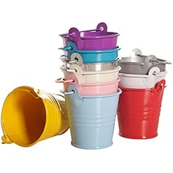 Mini Maceteros Metalicos TOYANDONA 12 Piezas Maceteros Exterior Plantas Artificiales Exterior Tiestos para Plantas Interior Jarra De Leche Cubos De Hojalata Cubos De Lata De Metal Mini Cubo Metálico Maceta