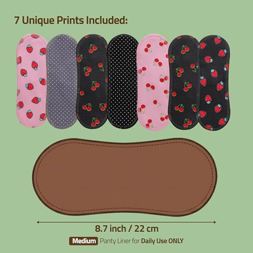Image of Made in EU - Ultra-Thin Reusable Panty Liners (Medium, 7-Pack) - High-Temp Washable Cloth Panty Liners for Women - Durable & Breathable Organic Cotton Keeps You Fresh & Dry for Daily Vaginal Discharge