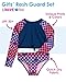 Limited Too Girls' Rash Guard Set - 2 Piece UPF 50+ Quick-Dry Long Sleeve Swim Shirt and Bikini Swim Set for Girls (7-16), Size 10-12, Navy Checkered