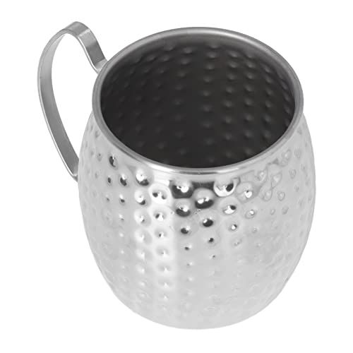 Tnfeeon Moscow Mule Mug Exquisite 304 Stainless Steel 500ml Large Capacity Cocktail Mug for Bars Hotels Restaurants (Silver)