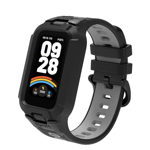 [Asvufeyy] Xiaomi Smart Band 9 Active/Redmi Smart Band 3 �Ή� �V���R�������o���h ��̌^ �����h�~ �ϖ��Ր� �\�t�g�V���R�� �����x���g - �u���b�N/�O���[