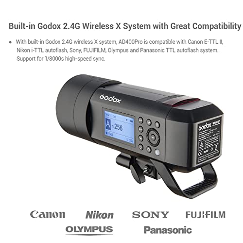 Ficha técnica Godox AD400 Pro Godox AD400Pro Flash Exterieur Tout-en-Un Temps de Recyclage 001~1s 12 Flashs Continus en 116 de Puissance de Sortie Lampe de Modelisation LED 30 W 380 Pops Pleine Puissance - Fernando Cortés